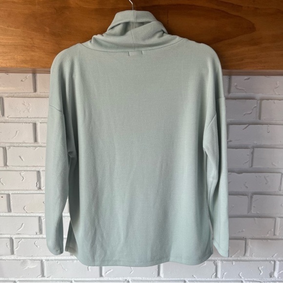 Ann Taylor Petite Cowl Neck Turtleneck Tunic Sweatshirt Sweater, Mint Green, XSP - Picture 5 of 11